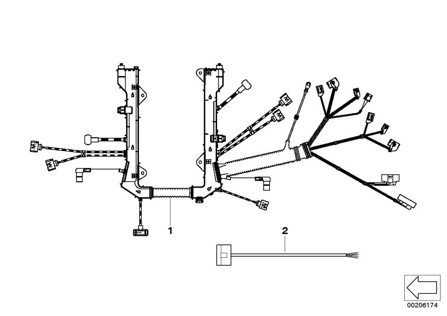 Diagram Engine wiring harness, engine module for your 1991 BMW M3   