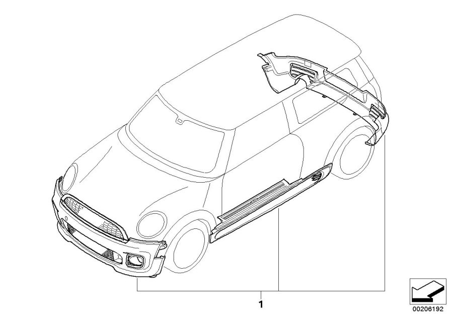 Diagram JCW Aerodynamic Package II for your MINI