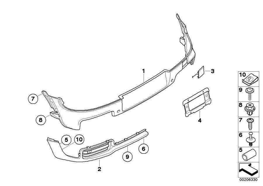 Diagram Rear trim JCW Aerodynamic Package for your MINI