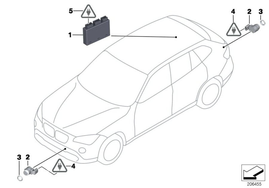 Diagram Park Distance Control (PDC) for your 2015 BMW X1  28iX 