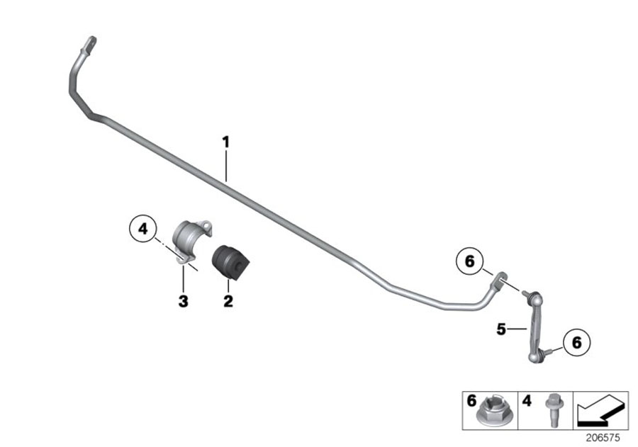 Diagram Stabilizer, rear for your BMW X2  