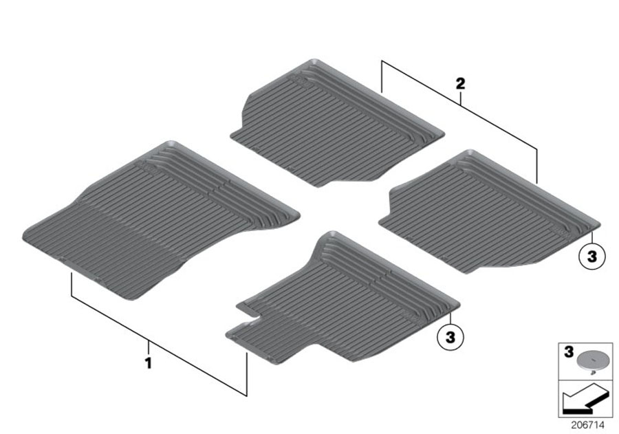 Diagram Rubber mat for your 2017 BMW 440iX   