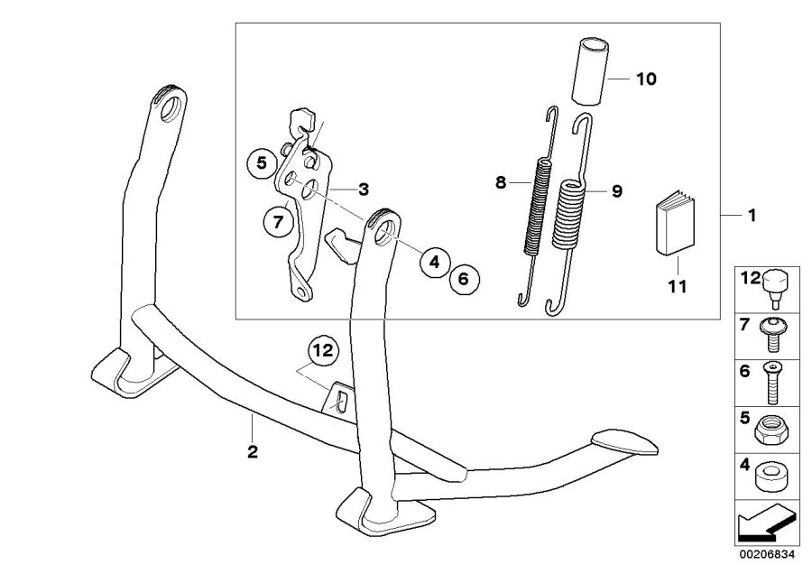 Diagram Centre stand for your 2009 BMW R1200GS Adventure   