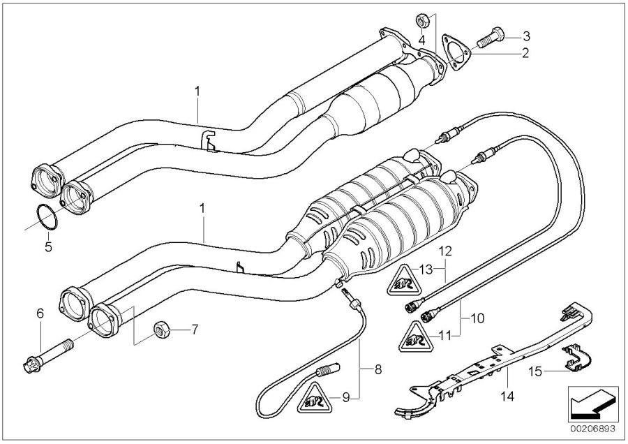Diagram Catalytic CONVERTER/FRONT silencer for your 2017 BMW 650iX   
