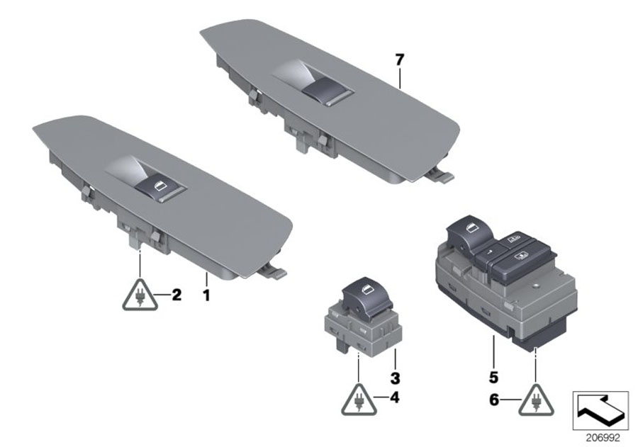 Diagram Switch window lifter for your BMW