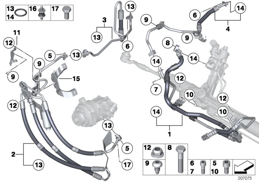 Diagram Power STEERING/OIL PIPE/DYNAMIC drive for your 2016 BMW 228i   