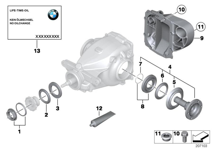 Diagram Rear-axle-drive parts for your 2015 BMW X1  28iX 