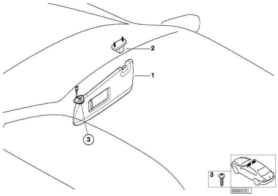 Diagram Sun visors for your BMW