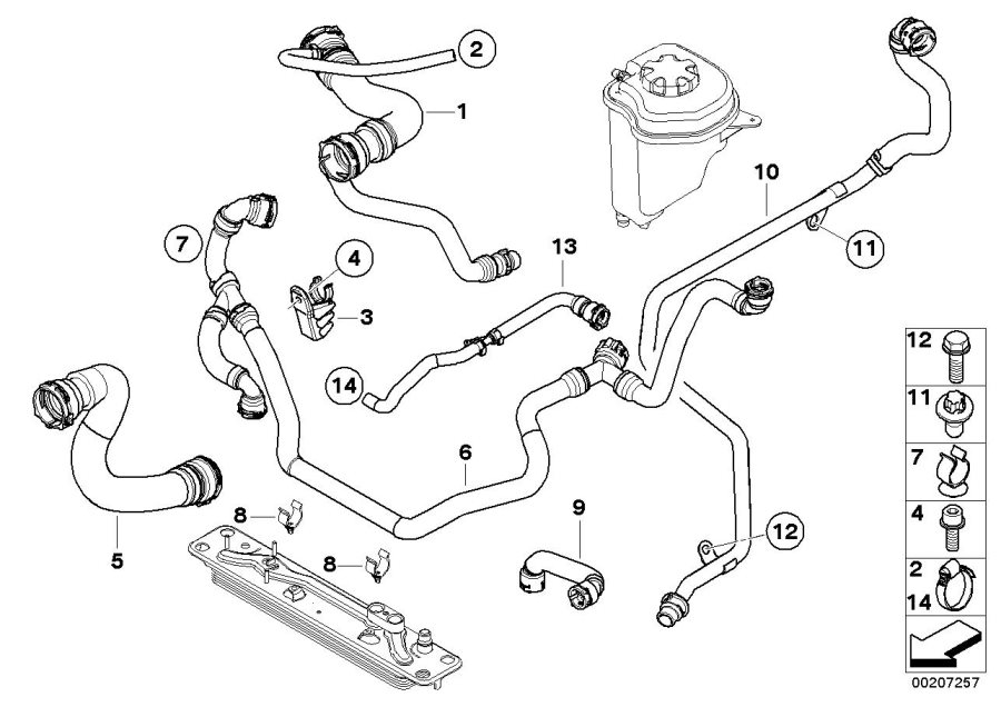 Diagram Cooling System Water Hoses for your 1996 BMW