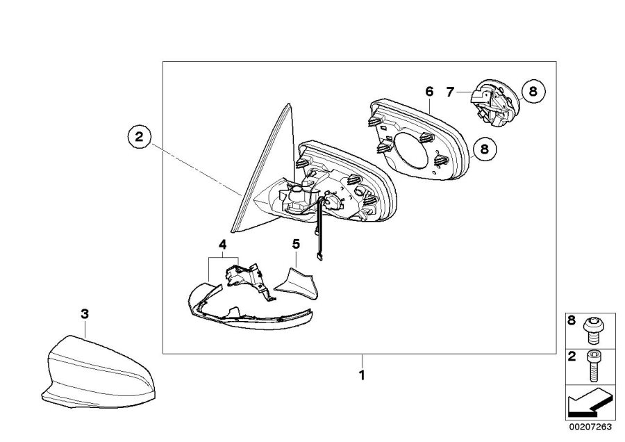 Diagram M Outside mirror for your BMW X6  