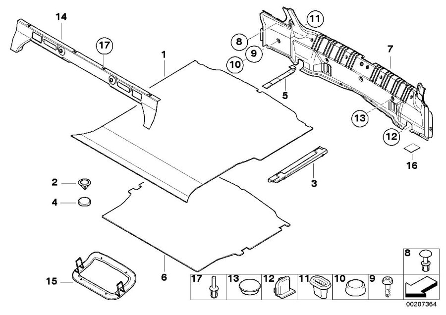 Diagram Trim panel, trunk floor for your BMW M3  