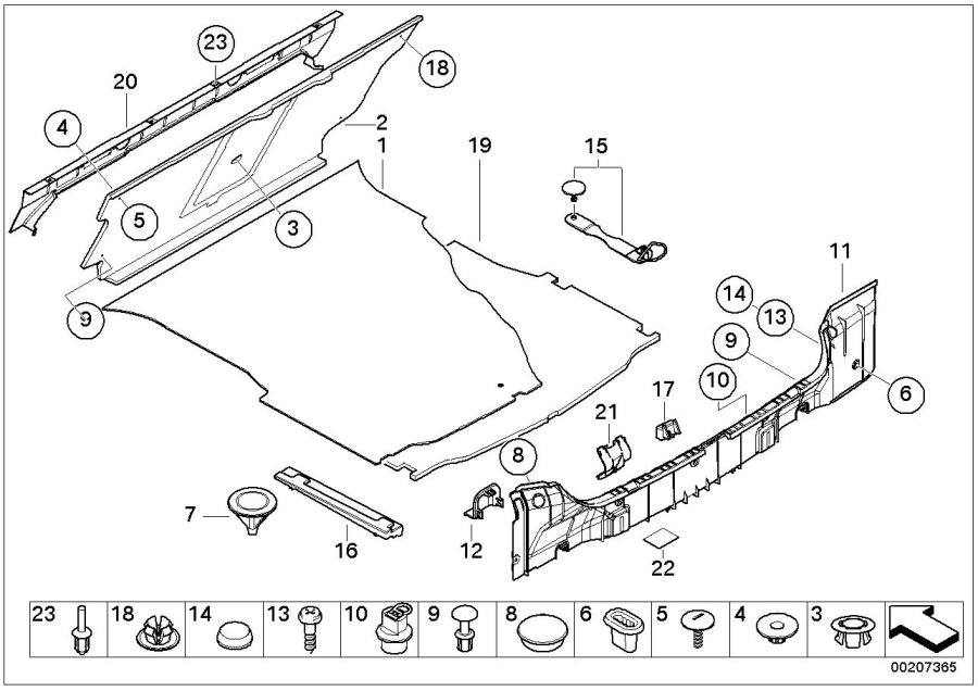 Diagram Trunk trim panel for your 2005 BMW 330i   