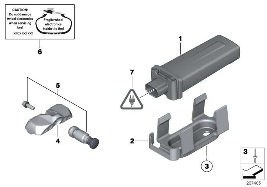 Diagram Tire pressure control (RDC) - ctrl unit for your MINI