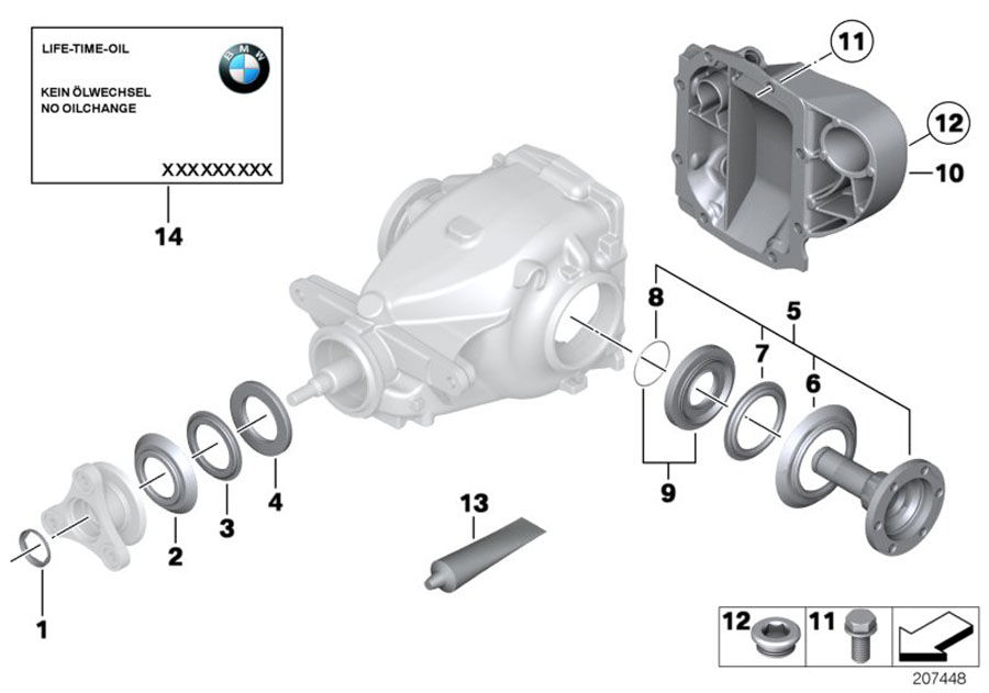 Diagram Rear-axle-drive parts for your 2015 BMW X1   