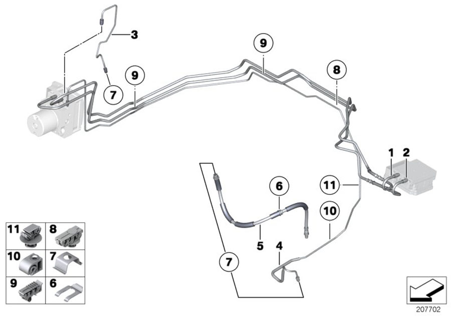 Diagram Brake pipe, front for your 2015 BMW M235i   