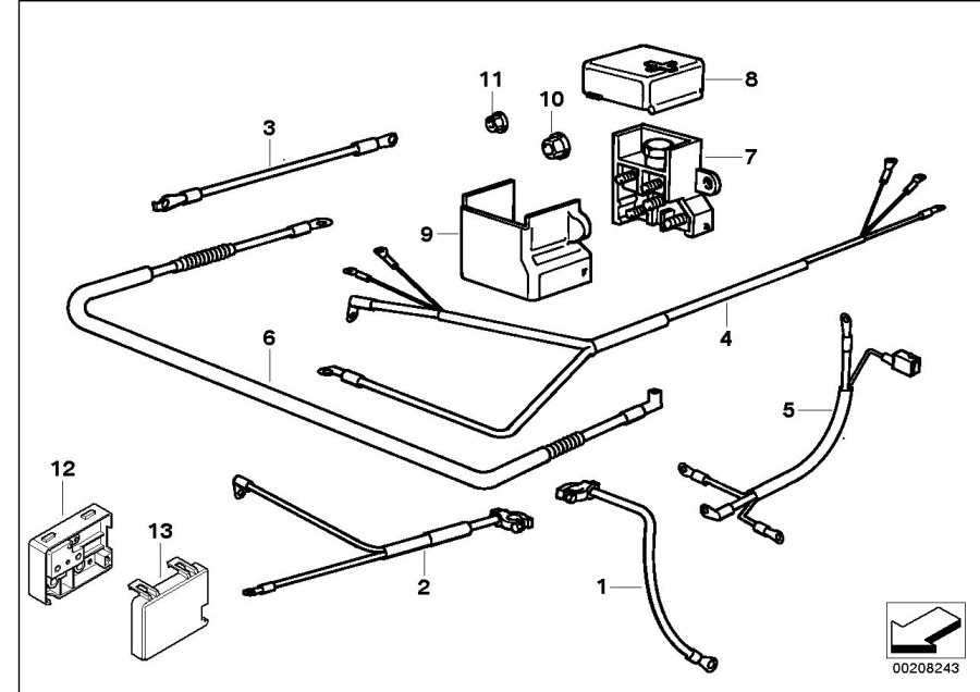 Diagram Battery cable for your 2001 BMW X5   