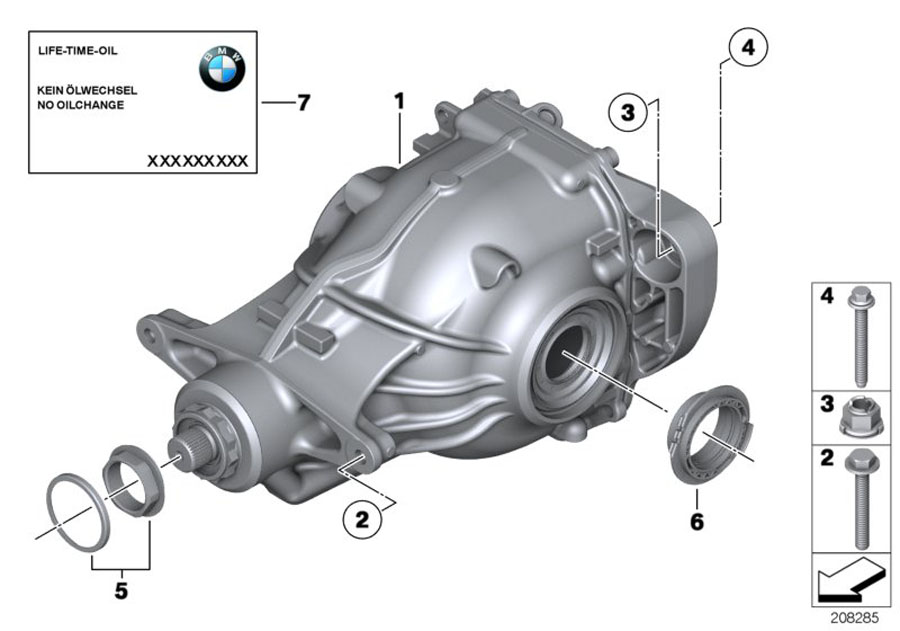 Diagram Final drive, input/output, 4-wheel for your BMW