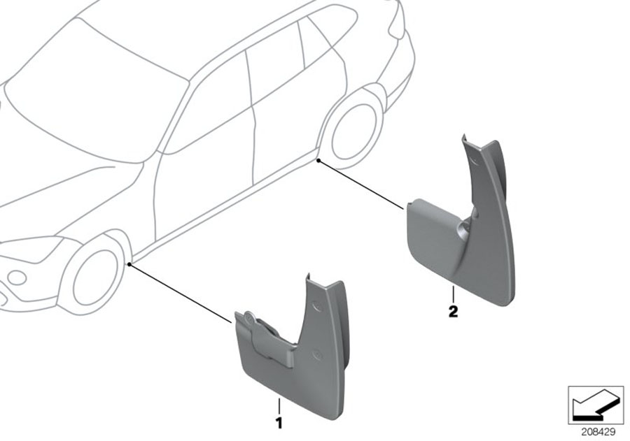 Diagram Mud flaps for your 2016 BMW 640iX   