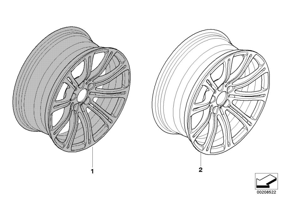Diagram Individual LA wheel M Double Spoke 220 for your 2012 BMW M3   