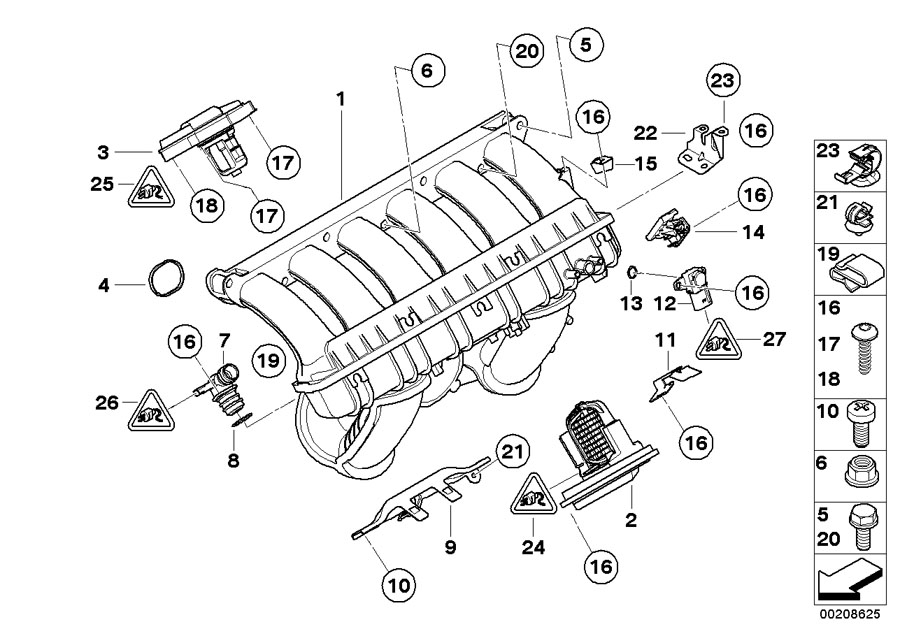 Diagram Intake manifold system for your 2009 BMW M6   