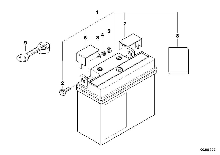 Diagram Battery, maintenance-free for your 2000 BMW R1150GS   