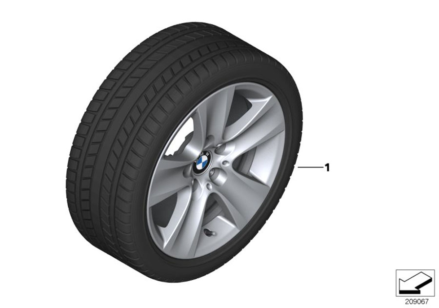 Diagram Winter wheel w.tire star sp.327 - 17" for your 2013 BMW Hybrid 5  Sedan 