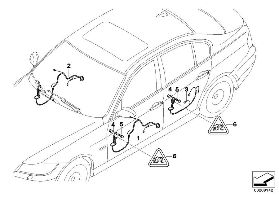 Le diagramme FAISCEAUX DE CABLES DE PORTE pour votre BMW