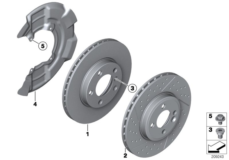 Diagram Front brake / brake disc for your 2005 MINI Convertible  S 