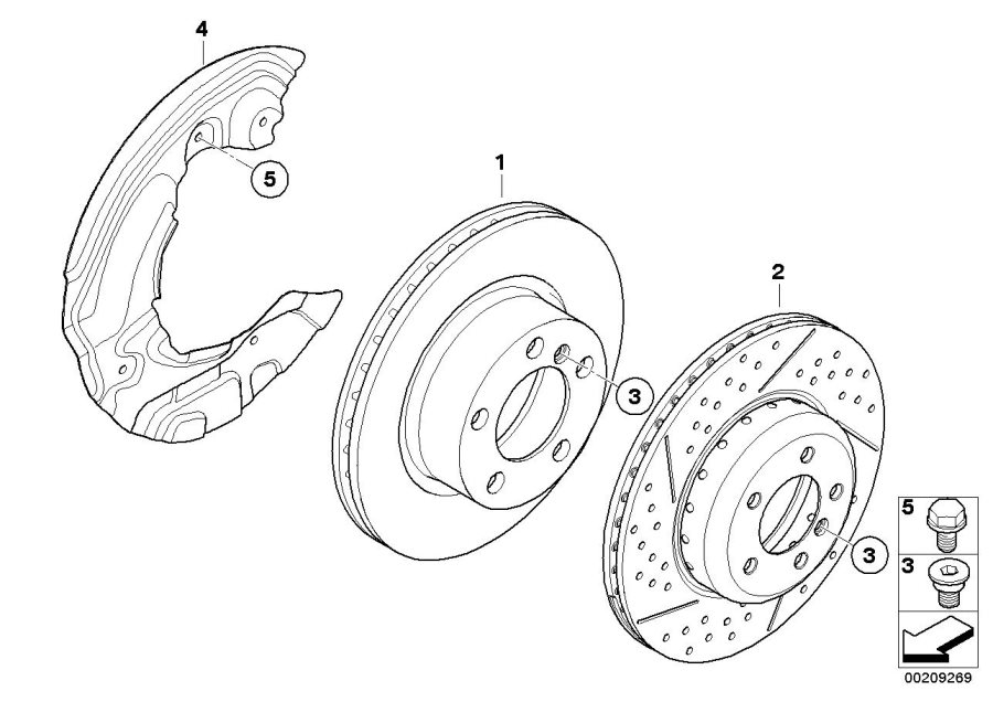 Diagram Front brake / brake disc for your 2015 BMW M6   