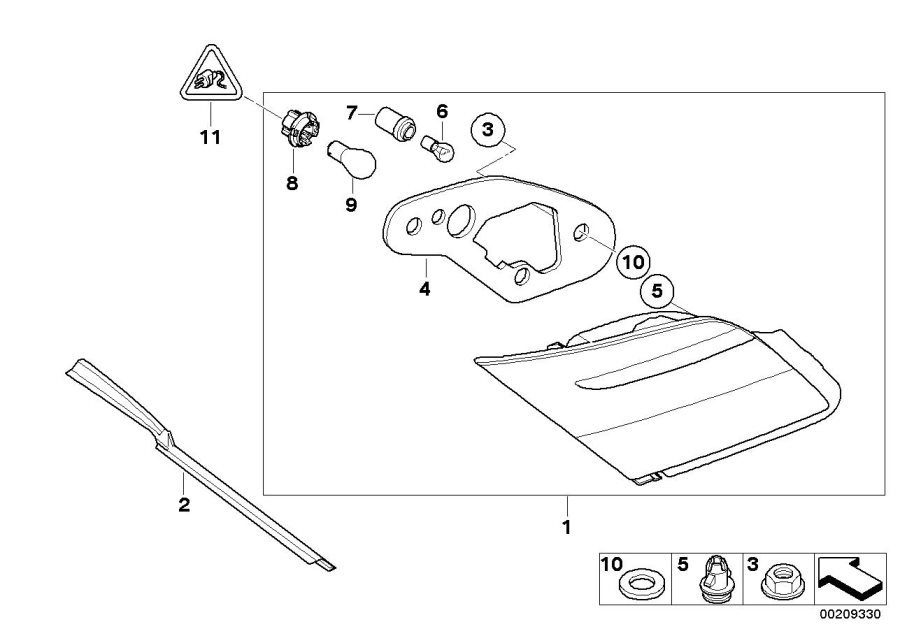 Diagram Rear light in trunk lid for your BMW 750i  