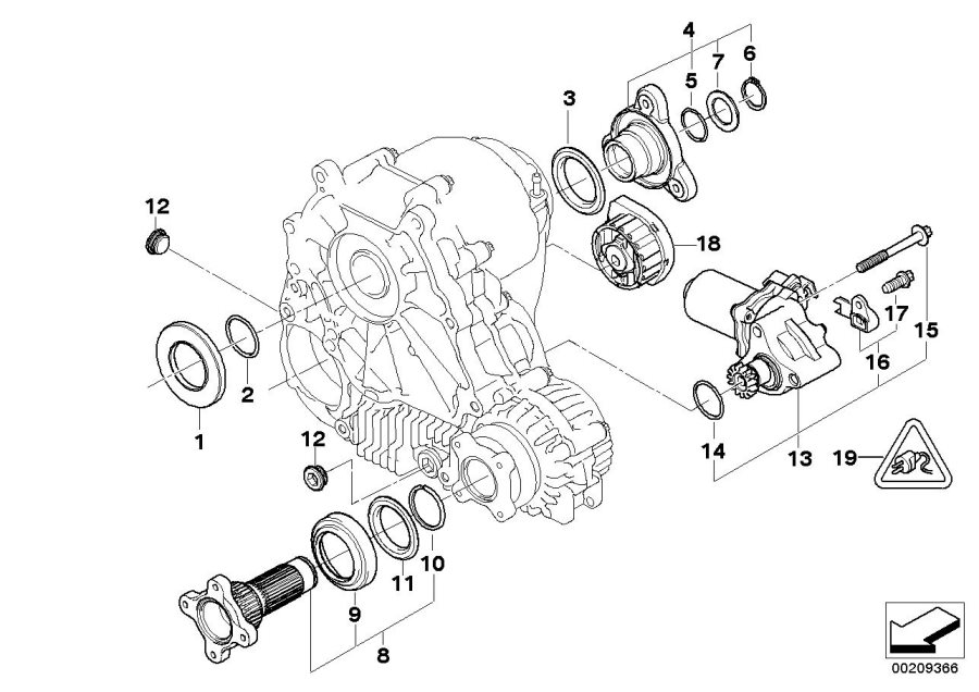 Diagram Single parts F transfer case atc 300 for your 2012 BMW 328xi   