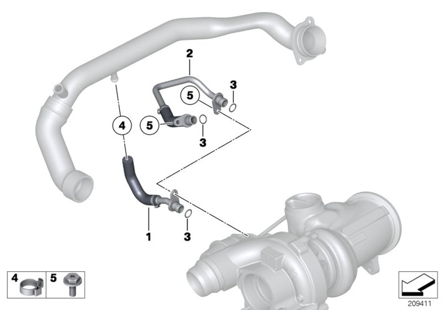Diagram Engine cooling system exhaust turbo. for your 2015 BMW M235iX   
