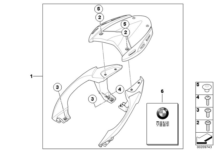 Diagram Luggage grid for your 2010 BMW R1200RT   