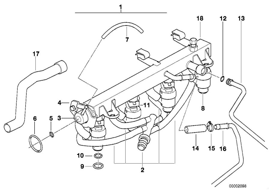 Diagram Fuel injection SYSTEM/INJECTION valve for your BMW 318is  