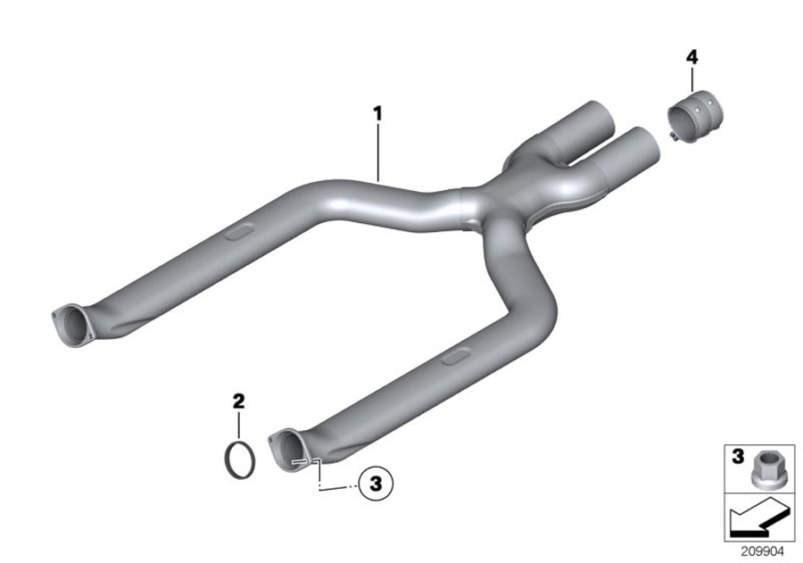 Diagram Front muffler for your 2022 BMW 540i   