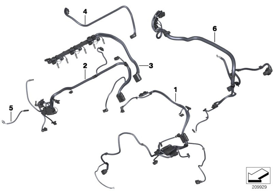 Le diagramme Faisceau de câbles moteur pour votre BMW