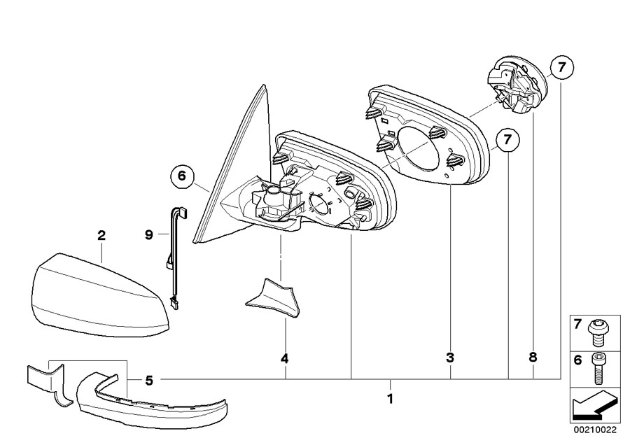 Diagram Outside mirror for your 2012 BMW M6   