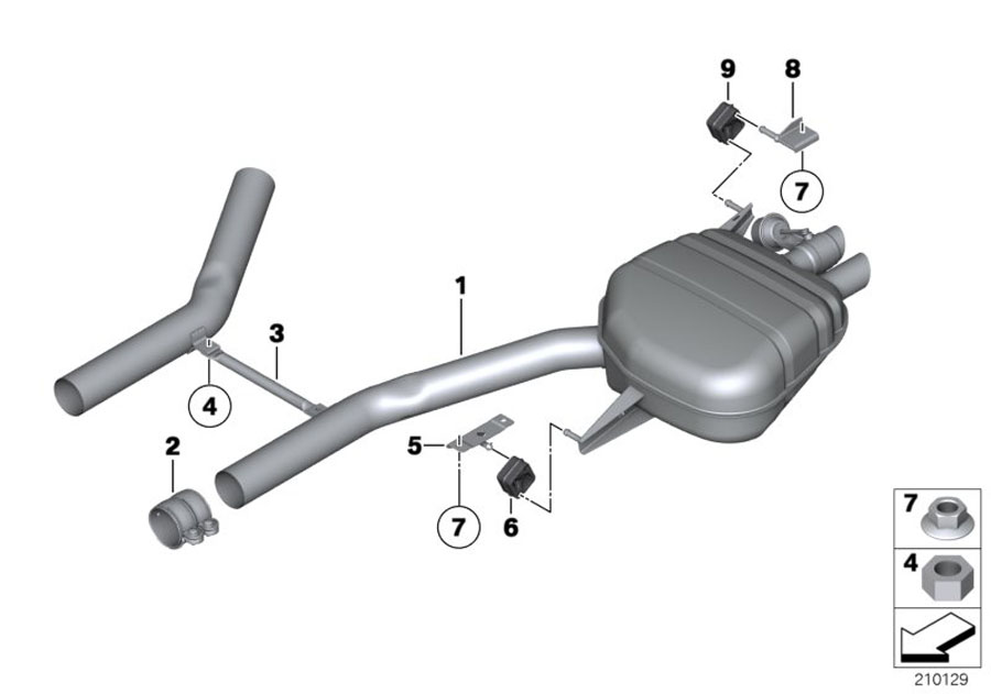 Diagram Exhaust system, rear for your 2022 BMW i4   