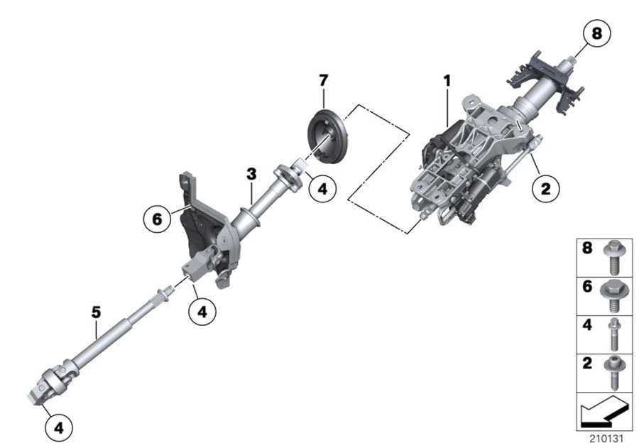 Diagram Electron.steer. column adj./add-on parts for your 2019 BMW 230i   