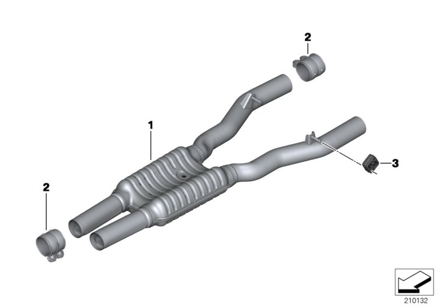 Diagram Center muffler for your 2022 BMW M4 Competition   