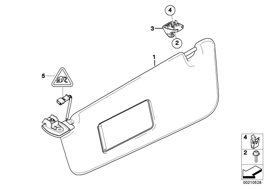 Diagram Sun visors for your BMW