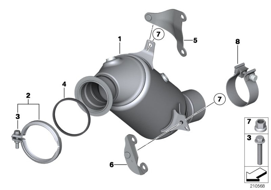 Diagram Engine-side catalytic converter for your BMW 640i  