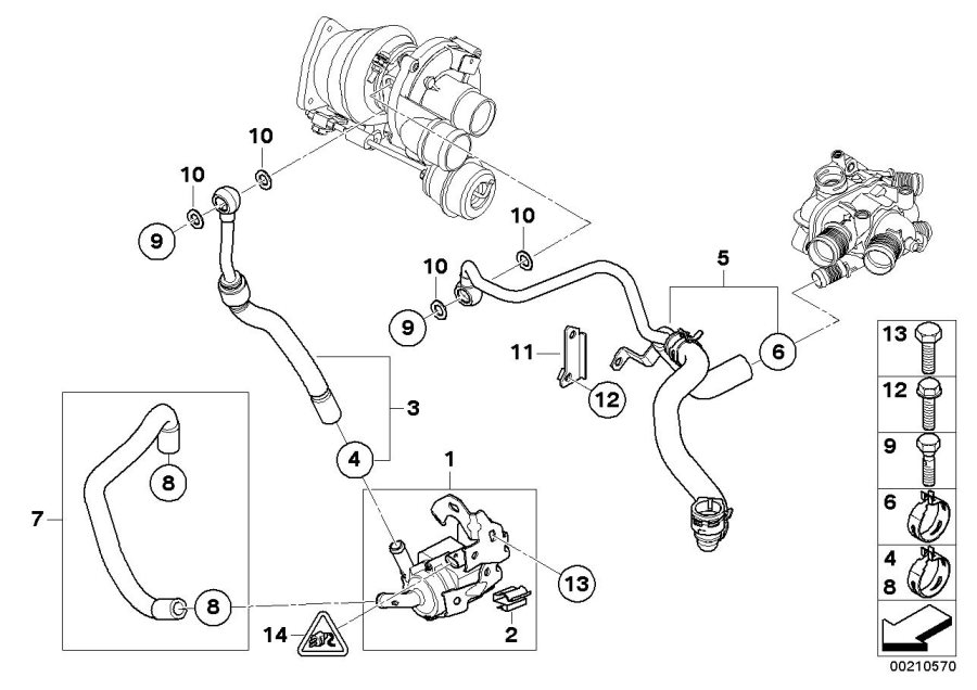 Diagram Engine cooling system exhaust turbo. for your MINI