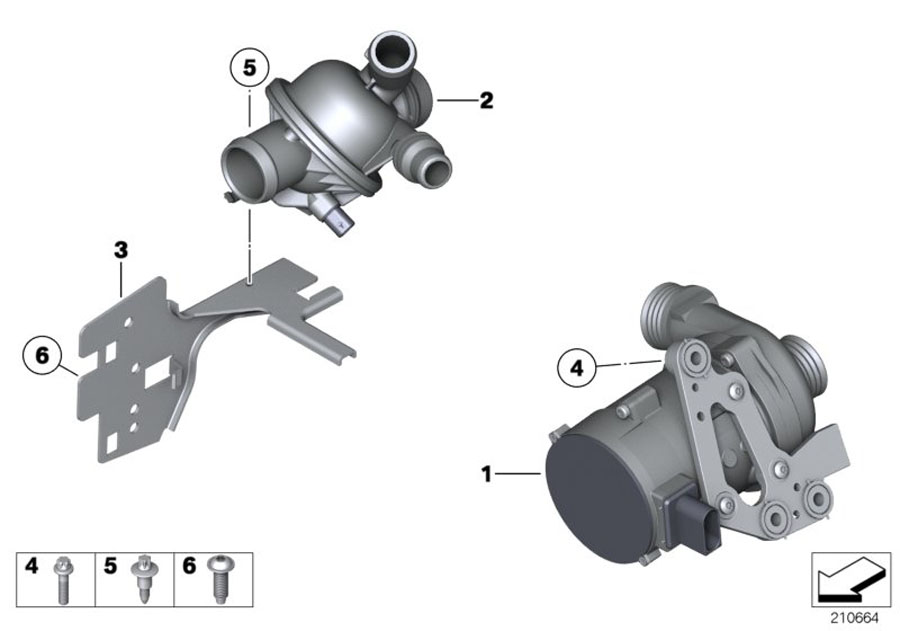 Diagram Waterpump - Thermostat for your 2015 BMW M6   