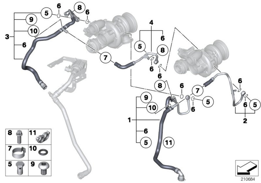 Diagram Engine cooling system exhaust turbo. for your 2015 BMW M235i   