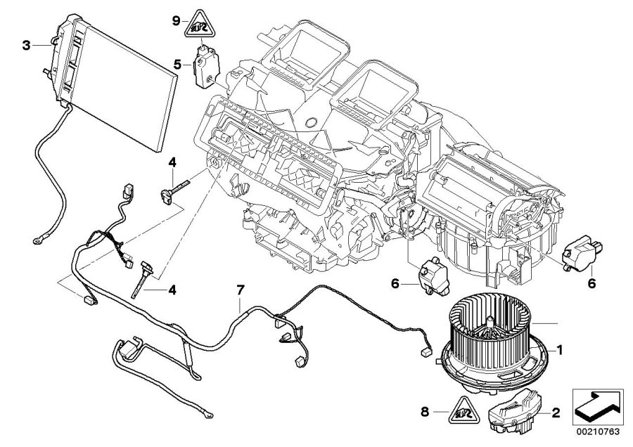 Diagram Electric parts for heater for your BMW