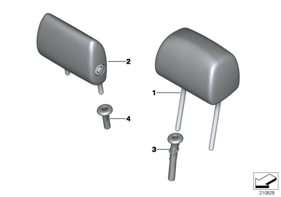 Diagram Rear seat head restraint for your 2007 BMW M6   