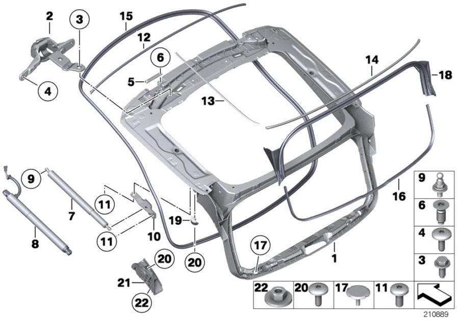 Diagram Trunk lid, top for your 2012 BMW Z4   