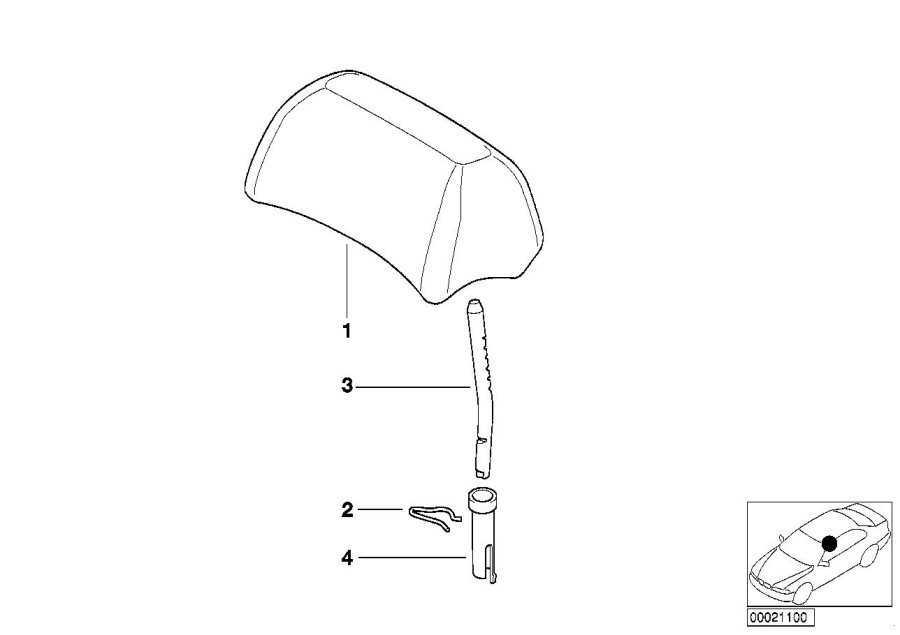 Diagram Rear seat head restraint for your 2006 BMW M6   