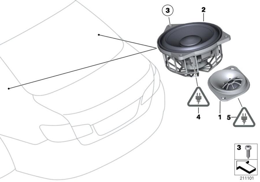 Diagram SINGLE PARTS F PACKAGE SHELF TOP-HIFI for your BMW